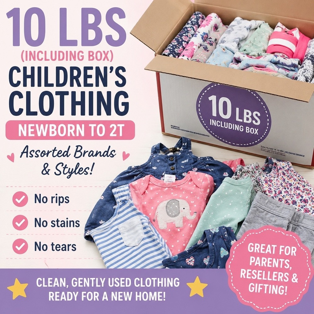 10 LBS Childrens Clothing Bulk Lot Newborn to 2T Assorted Brands Mixed Bundle